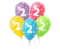 Balloon with digit 2, 12" / 5 pcs.